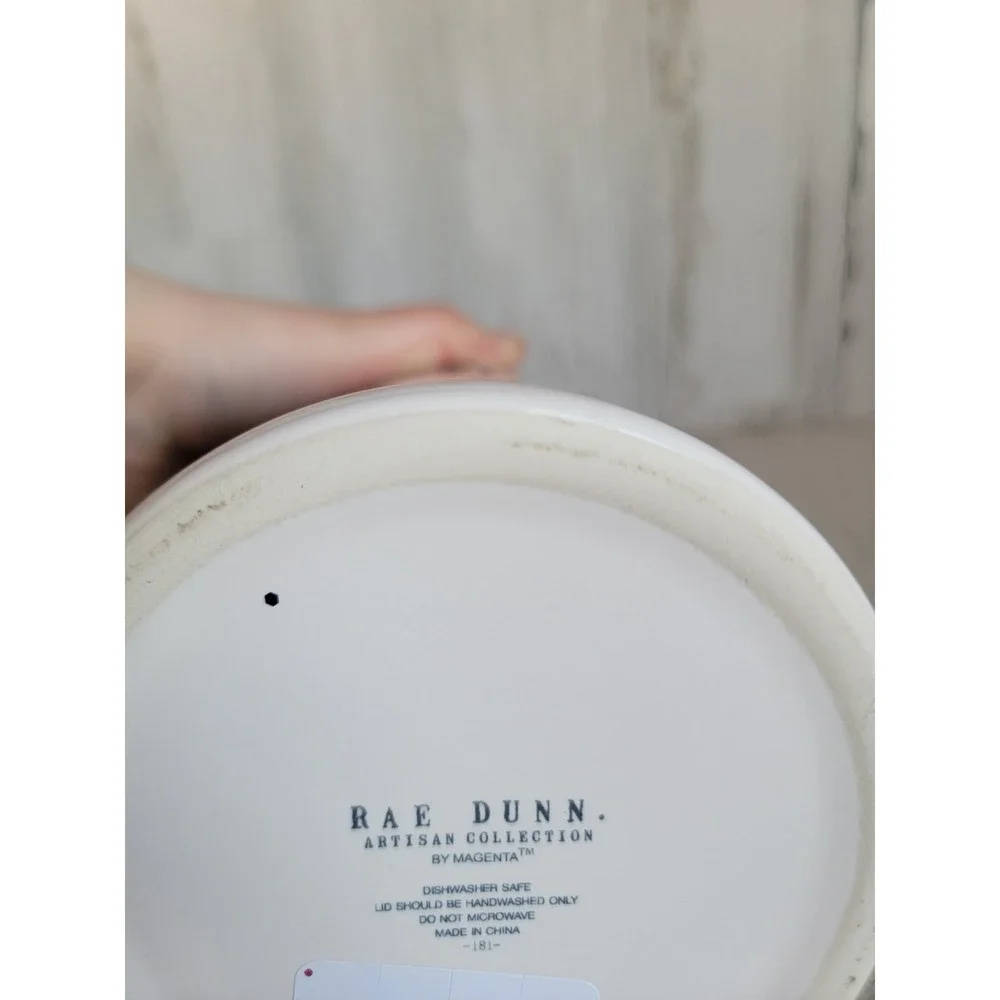 Rae Dunn tall scary Halloween ceramic canister jar spider‎ web home decor